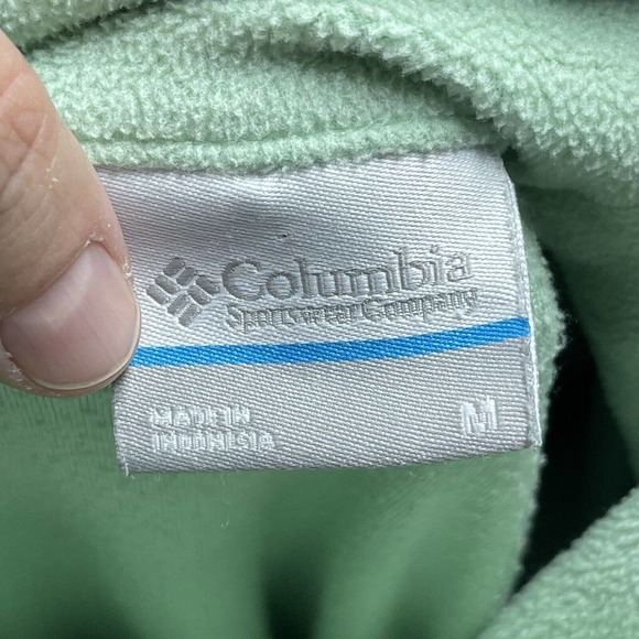 Columbia Sweater Womens Medium 1/4 Zip Pullover Lightweight Fleece Hiking Green - Picture 4 of 9